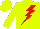 Silk - Neon yellow, red lightning bolt