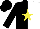 Silk - Black and white halved, yellow star