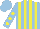 Silk - Light blue and yellow stripes, light blue sleeves, yellow spots