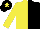 Silk - Yellow & black halved, yellow sleeves, black cap, yellow star