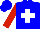 Silk - Blue, red and white cross, red sleeves
