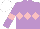 Silk - Mauve, pink triple diamond and armlets, white cap