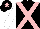 Silk - Black body, pink cross sashes, white arms, black cap, pink star