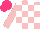 Silk - Pink, white checks, hot pink cap