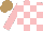 Silk - Pink, white checks, light brown cap