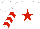 Silk - White, red star, red chevrons on sleeves, white cap