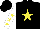 Silk - black, yellow star, yellow stars on white sleeves, black cap