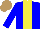 Silk - Blue, yellow stripe, light brown cap