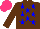 Silk - Brown,blue stars,sleeves, hot pink cap