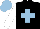 Silk - Black, light blue cross,white sleeves, light blue cap