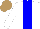 Silk - White, blue stripe, light brown cap