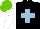 Silk - Black, light blue cross,white sleeves, light green cap