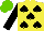 Silk - Yellow, black spades , yellow spot, black sleeves, light green cap