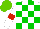 Silk - White, green check, red armlets, light green cap