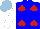 Silk - Blue, red spades, blue spade, white sleeves, light blue cap