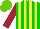 Silk - Green, yellow stripes, maroon sleeves, light green cap