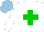 Silk - White, green cross, light blue cap