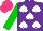Silk - Purple, white spades, green sleeves, hot pink cap