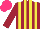 Silk - Maroon, yellow stripes, hot pink cap