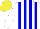 Silk - White, blue stripes, yellow cap