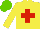 Silk - Yellow, red cross, light green cap