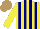 Silk - Yellow, navy stripes, light brown cap