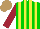 Silk - Green, yellow stripes, maroon sleeves, light brown cap