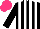 Silk - Black, white stripes, hot pink cap
