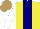 Silk - Yellow, navy stripe, white sleeves, light brown cap