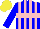 Silk - Blue, pink stripes, hoop, yellow cap