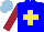 Silk - Blue, yellow cross, maroon sleeves, light blue cap