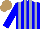 Silk - Blue, silver stripes, light brown cap