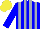 Silk - Blue, silver stripes, yellow cap