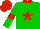 Silk - Green, red star, armlets, cap,collar