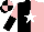 Silk - Black,pink halved, white star, black halved sleeves, cap,pink quarters