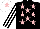 Silk - Black, pink stars, white sleeves,black stripes,white cap,pink star