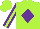 Silk - Lime, purple diamond, lime stripe on purple sleeves, lime cap