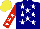 Silk - Navy, white stars, red sleeves with white stars, yellow cap