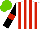 Silk - White, red stripes, black sleeves, red armlets, light green cap