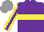 Silk - Purple, yellow hoop, sleeves, purple stripe, grey cap