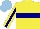 Silk - Yellow, navy hoop, yellow sleeves, navy stripe sleeves, light blue cap