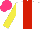 Silk - White, red stripe, yellow sleeves, hot pink cap