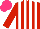 Silk - Red, white stripes, hot pink cap