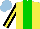 Silk - Yellow, green stripe, black sleeves, yellow stripe, light blue cap