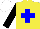 Silk - Yellow, blue cross, black sleeves, white cap