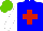 Silk - Blue, red cross, white sleeves, light green cap