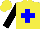 Silk - Yellow, blue cross, black sleeves, yellow cap