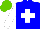 Silk - Blue, white cross, sleeves, light green cap