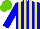 Silk - Blue, yellow stripes, light green cap