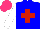 Silk - Blue, red cross, white sleeves, hot pink cap